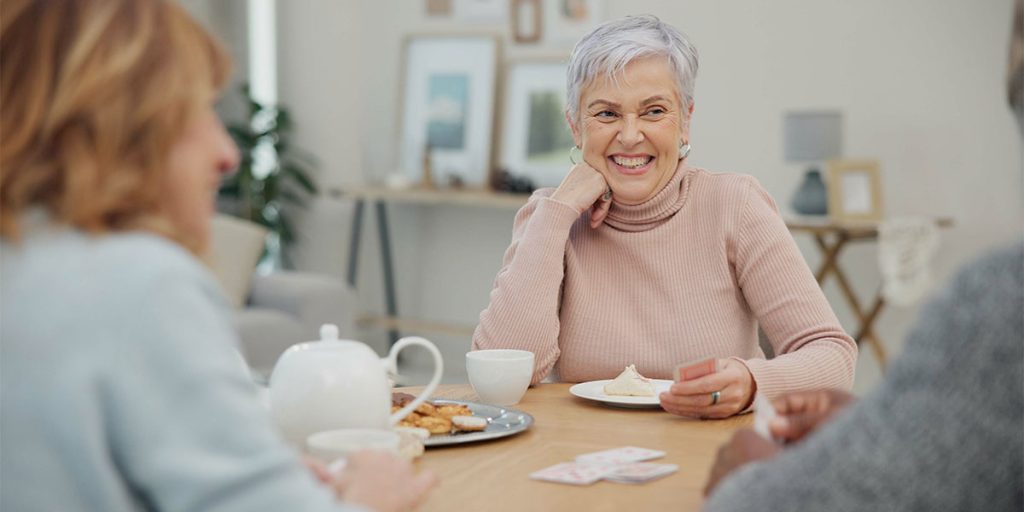 Happy Lady in retirement home