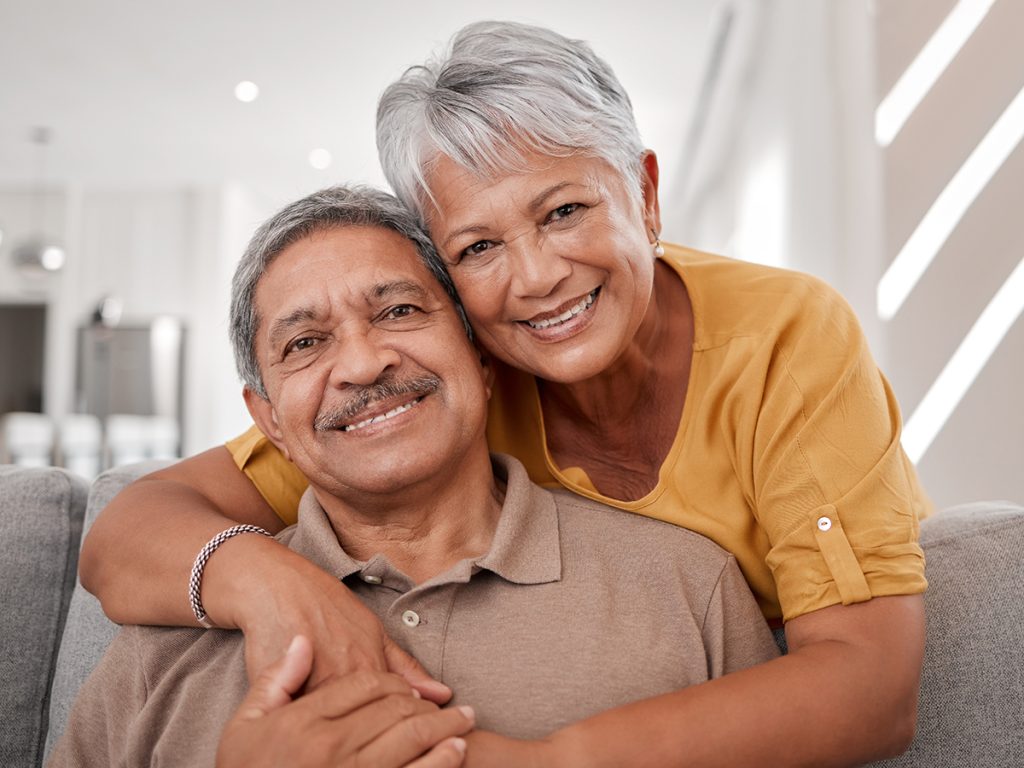 A happy couple in retirement village